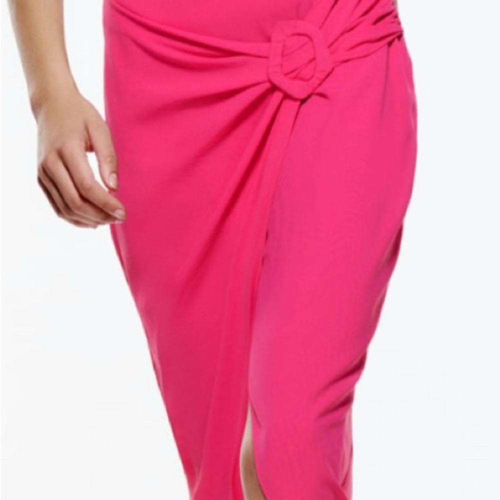 Zara Pink Wrap Midi Skirt